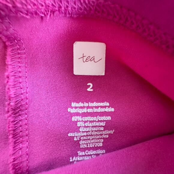 Tea Collection Pink Side Stripe Leggings VGUC 2 - Picture 2 of 2